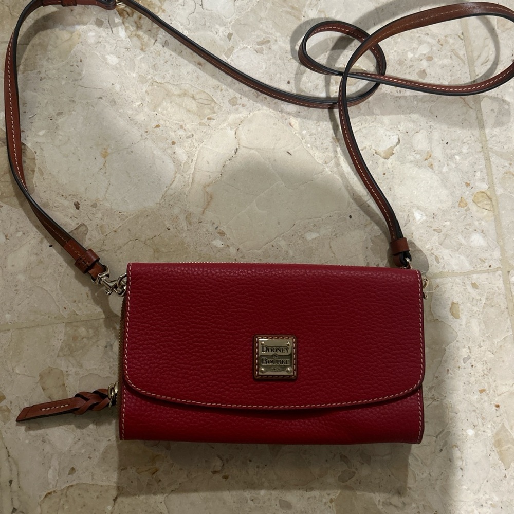Red Leather Wallet Purse